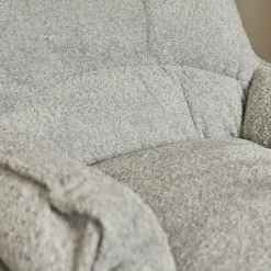 Fauteuil pivotant gris clair en tissu bouclette BELORA