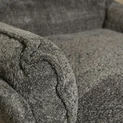 Fauteuil pivotant gris foncé en tissu bouclette BELORA