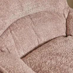 Fauteuil pivotant rose en tissu bouclette BELORA