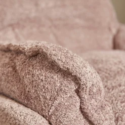 Fauteuil pivotant rose en tissu bouclette BELORA