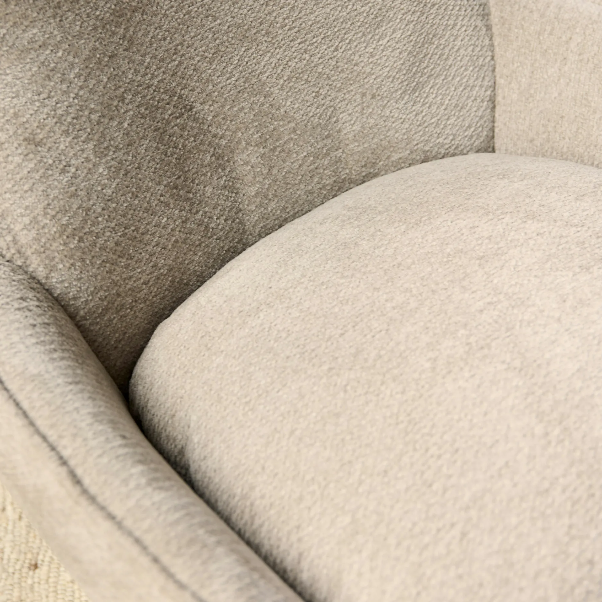 Fauteuil pivotant taupe avec repose-pieds BELORA