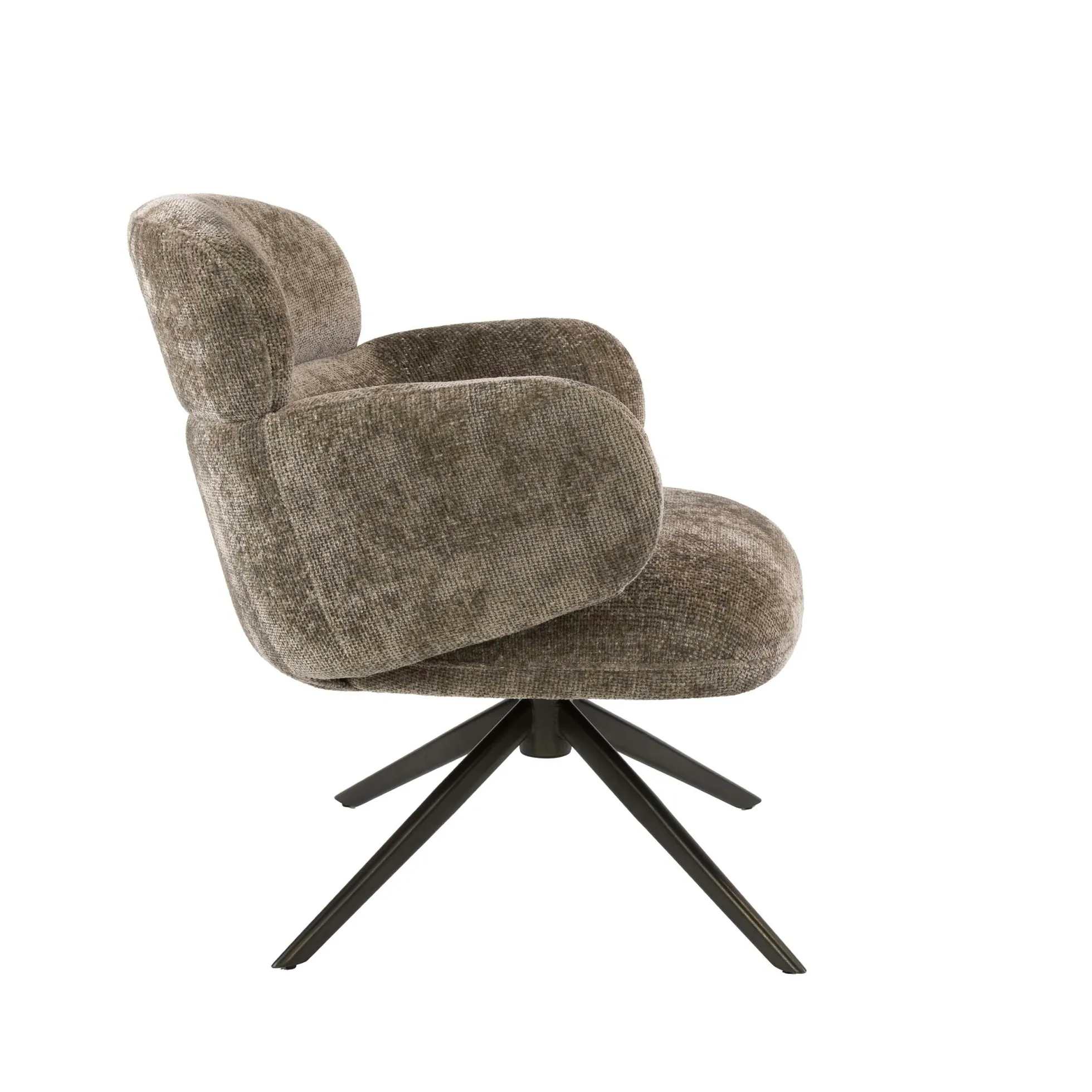 Fauteuil pivotant tissu brun chaud à retour automatique CREEK