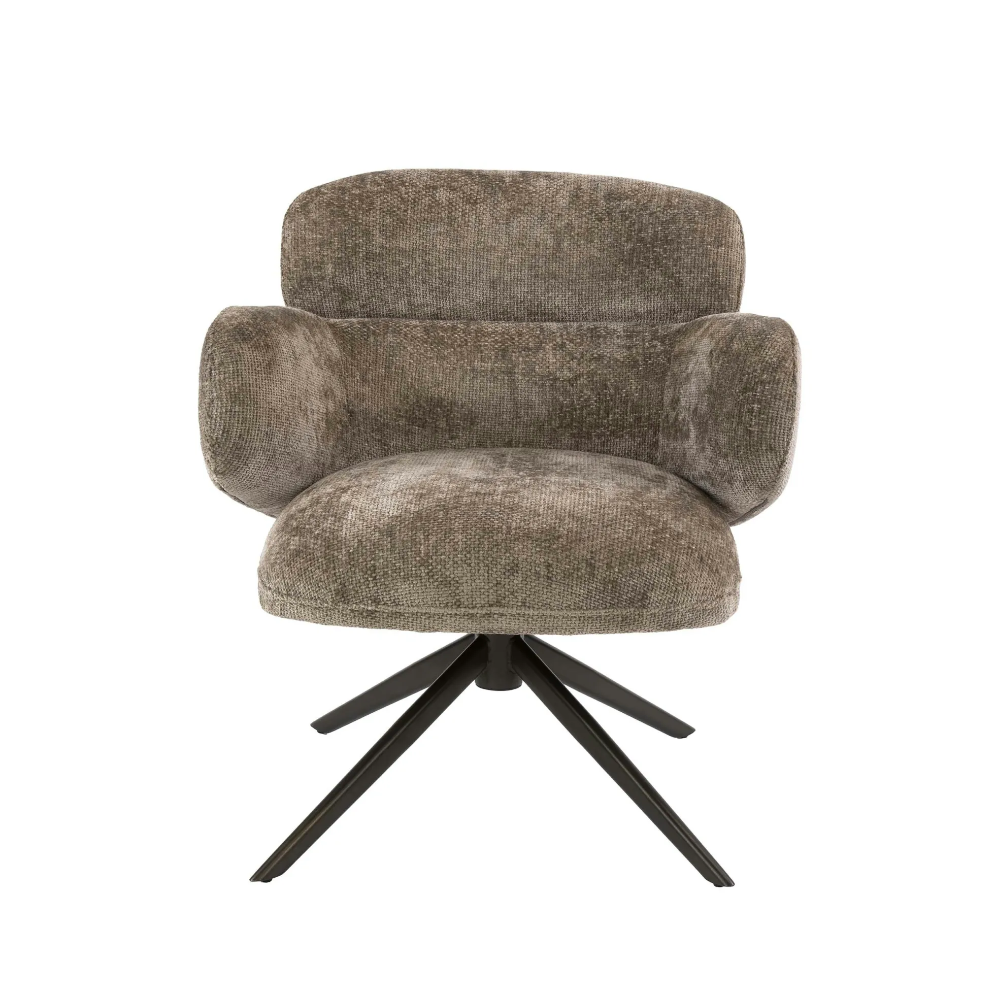 Fauteuil pivotant tissu brun chaud à retour automatique CREEK