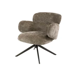 Fauteuil pivotant tissu brun chaud à retour automatique CREEK