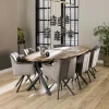 Fauteuil pivotant velours gris pied étoile MELBOURNE (lot de 2)