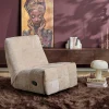 Fauteuil relax inclinable beige tissu chenille BELORA
