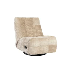 Fauteuil relax inclinable beige tissu chenille BELORA