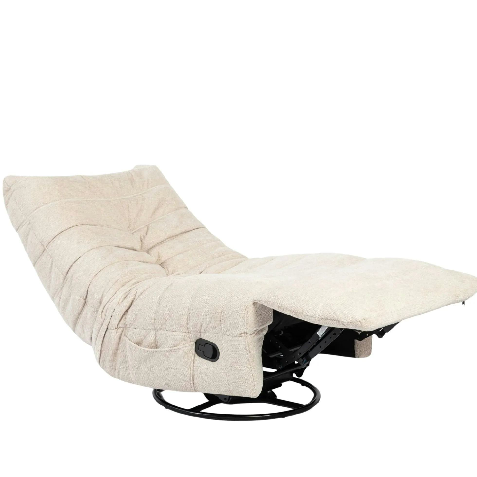 Fauteuil relax inclinable beige tissu plissé BELORA
