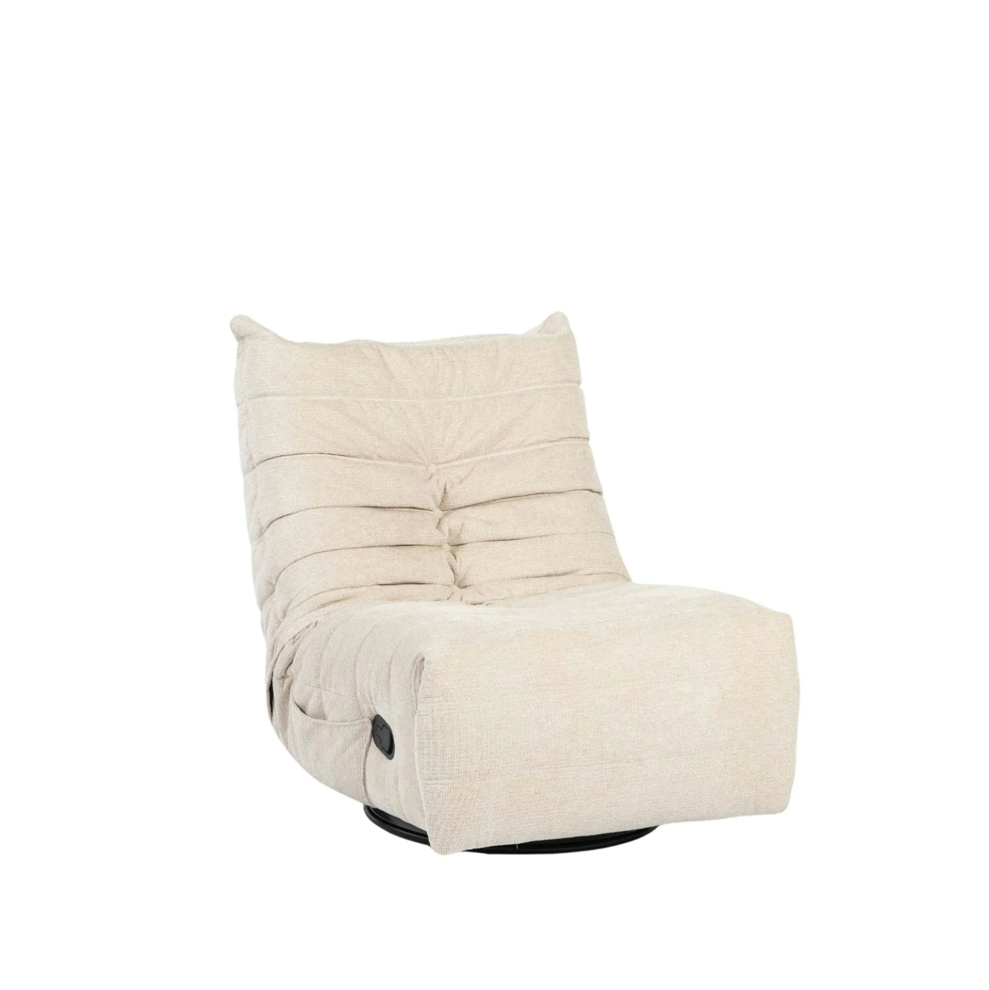 Fauteuil relax inclinable beige tissu plissé BELORA