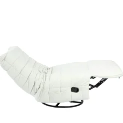 Fauteuil relax inclinable blanc tissu plissé BELORA