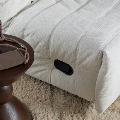 Fauteuil relax inclinable blanc tissu plissé BELORA