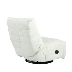 Fauteuil relax inclinable blanc tissu plissé BELORA