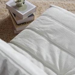 Fauteuil relax inclinable blanc tissu plissé BELORA