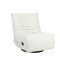 Fauteuil relax inclinable blanc tissu plissé BELORA