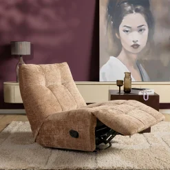 Fauteuil relax inclinable cannelle tissu chenille BELORA