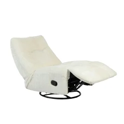 Fauteuil relax inclinable écru tissu chenille BELORA