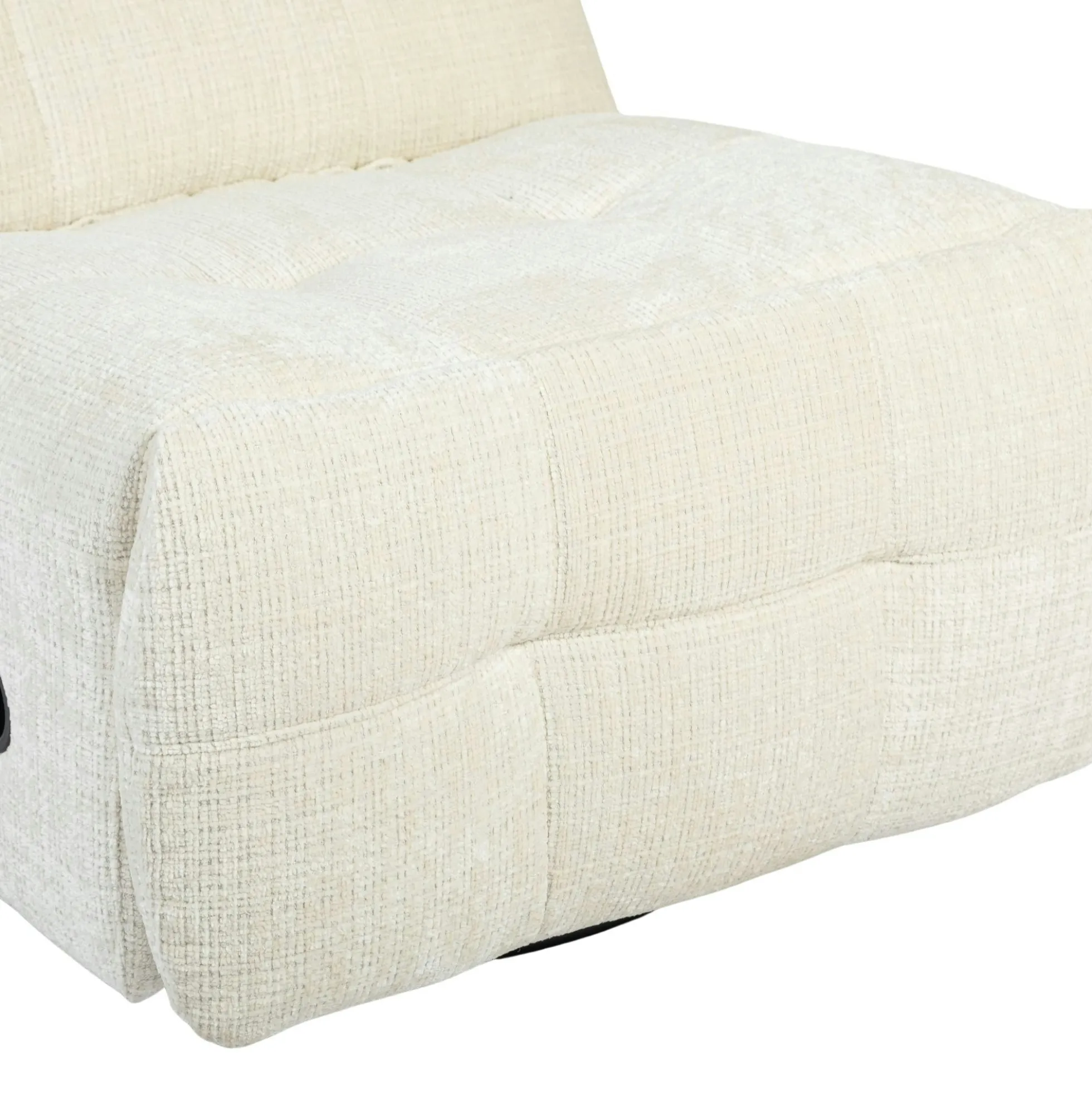 Fauteuil relax inclinable écru tissu chenille BELORA