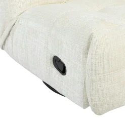 Fauteuil relax inclinable écru tissu chenille BELORA