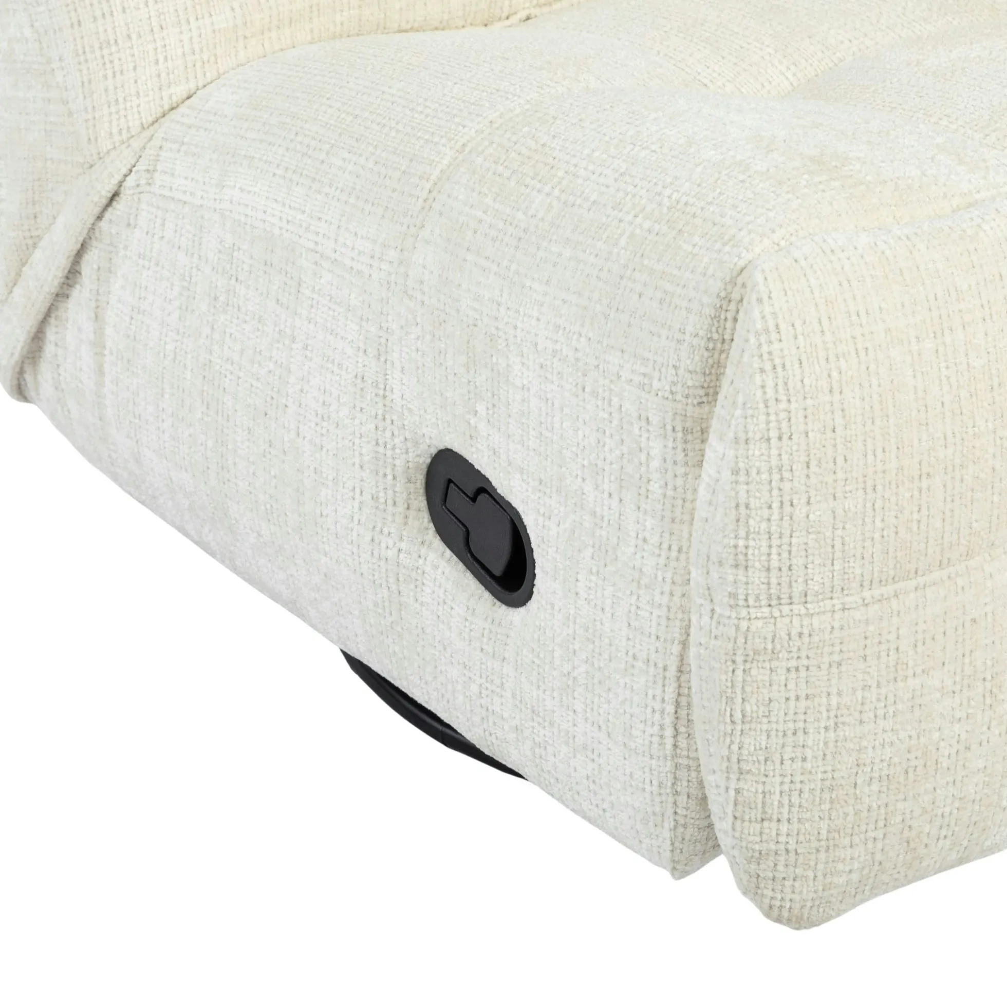 Fauteuil relax inclinable écru tissu chenille BELORA