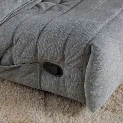Fauteuil relax inclinable gris tissu plissé BELORA