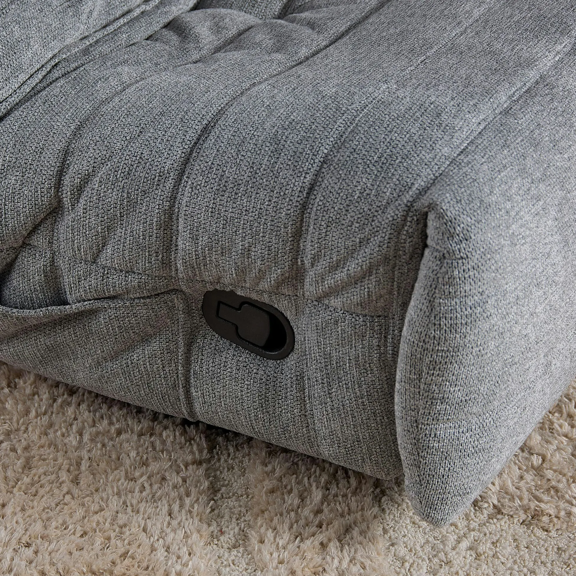 Fauteuil relax inclinable gris tissu plissé BELORA