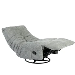 Fauteuil relax inclinable gris tissu plissé BELORA