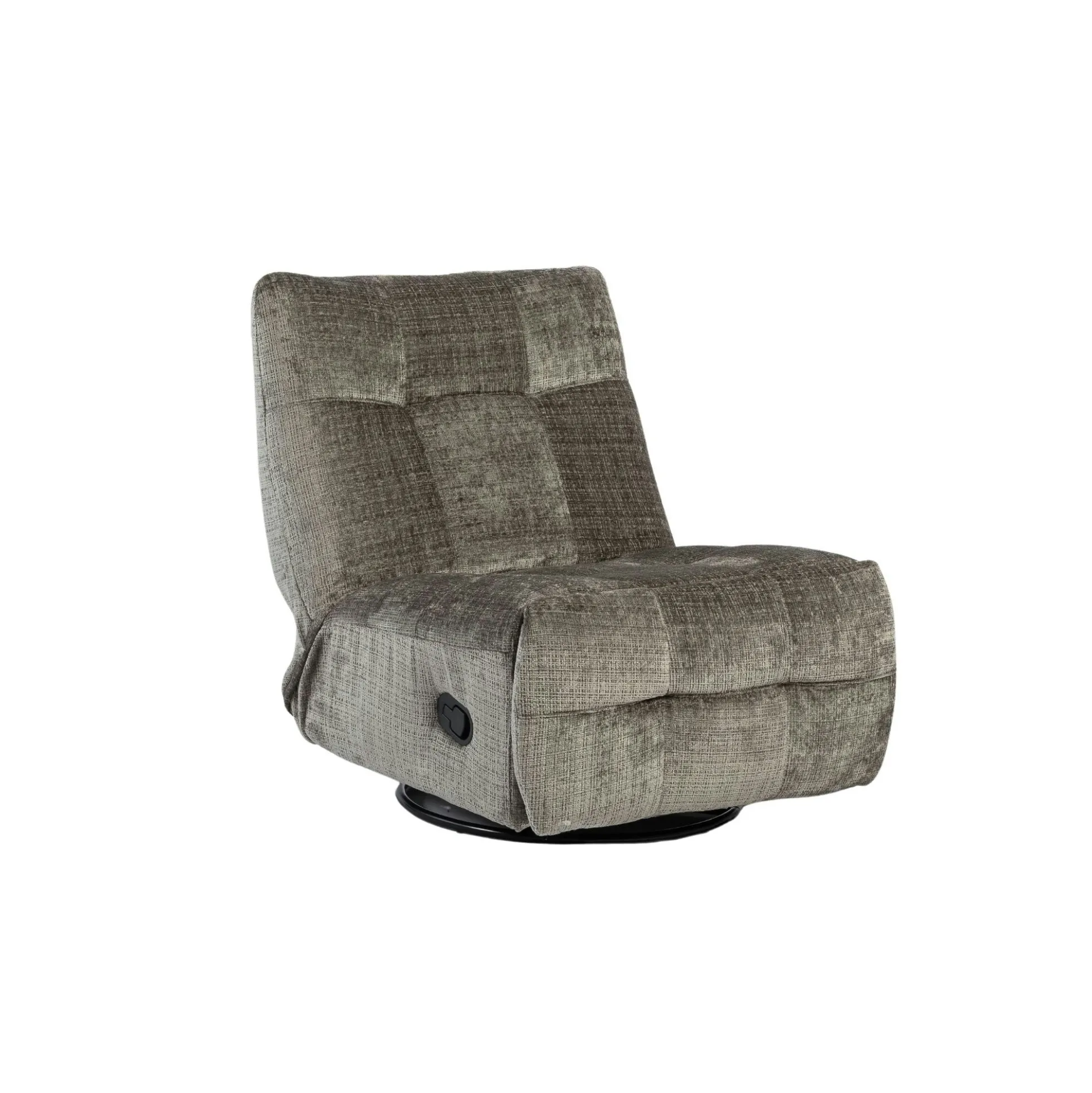 Fauteuil relax inclinable gris tissu chenille BELORA