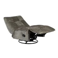Fauteuil relax inclinable gris tissu chenille BELORA