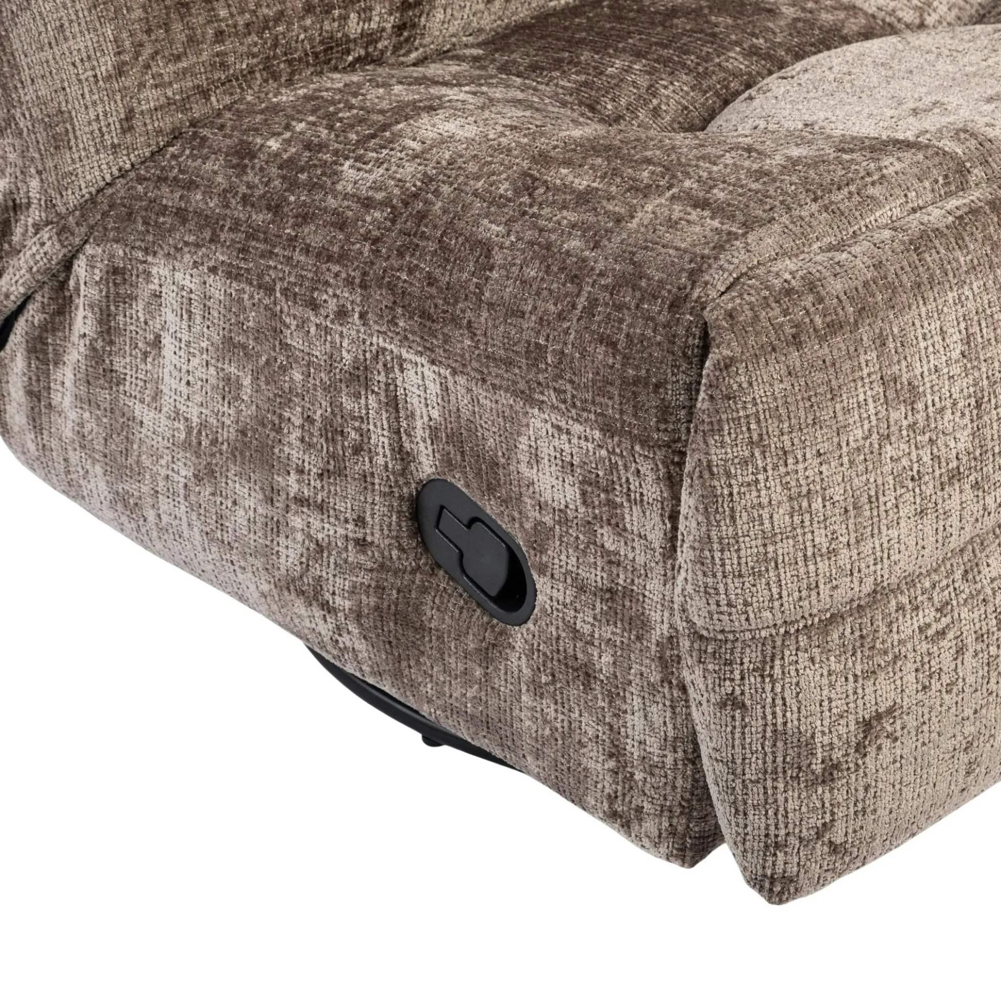 Fauteuil relax inclinable marron tissu chenille BELORA