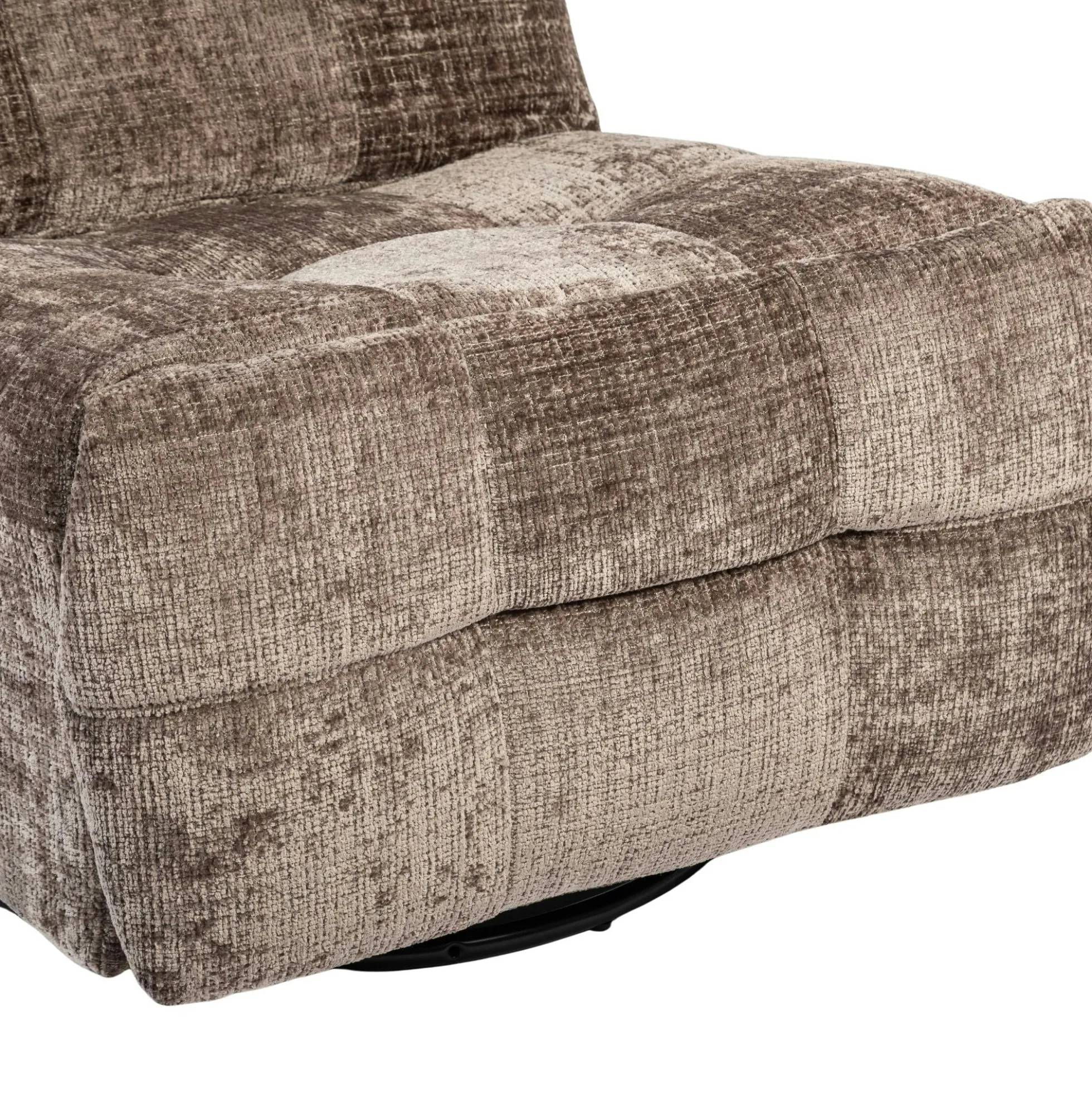 Fauteuil relax inclinable marron tissu chenille BELORA
