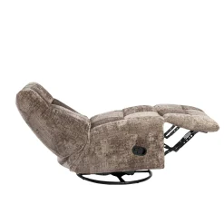 Fauteuil relax inclinable marron tissu chenille BELORA