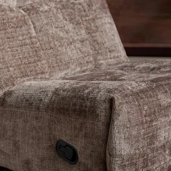Fauteuil relax inclinable marron tissu chenille BELORA