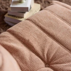 Fauteuil relax inclinable rose tissu plissé BELORA