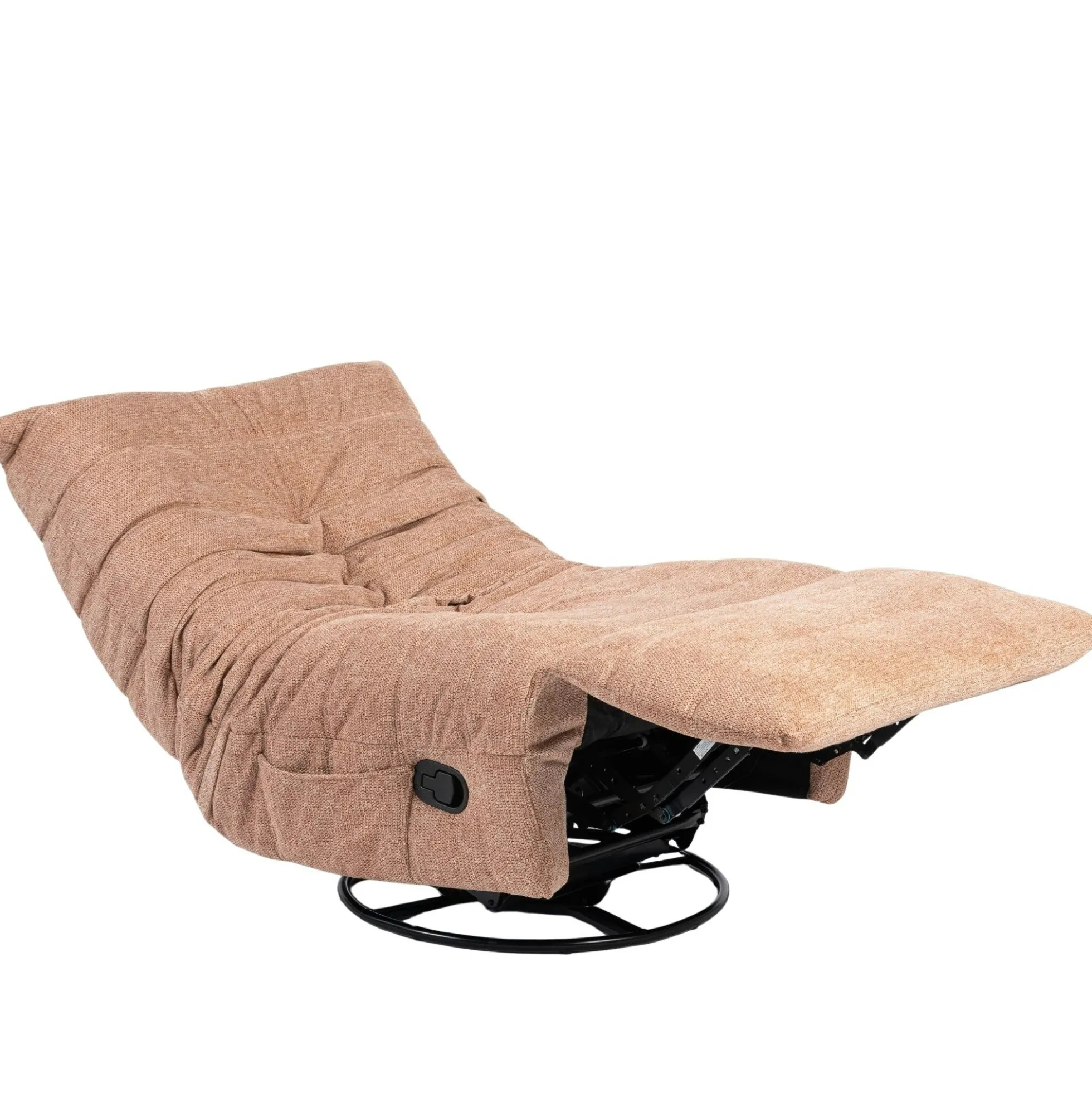 Fauteuil relax inclinable rose tissu plissé BELORA