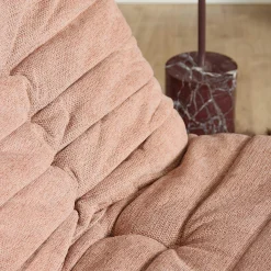 Fauteuil relax inclinable rose tissu plissé BELORA