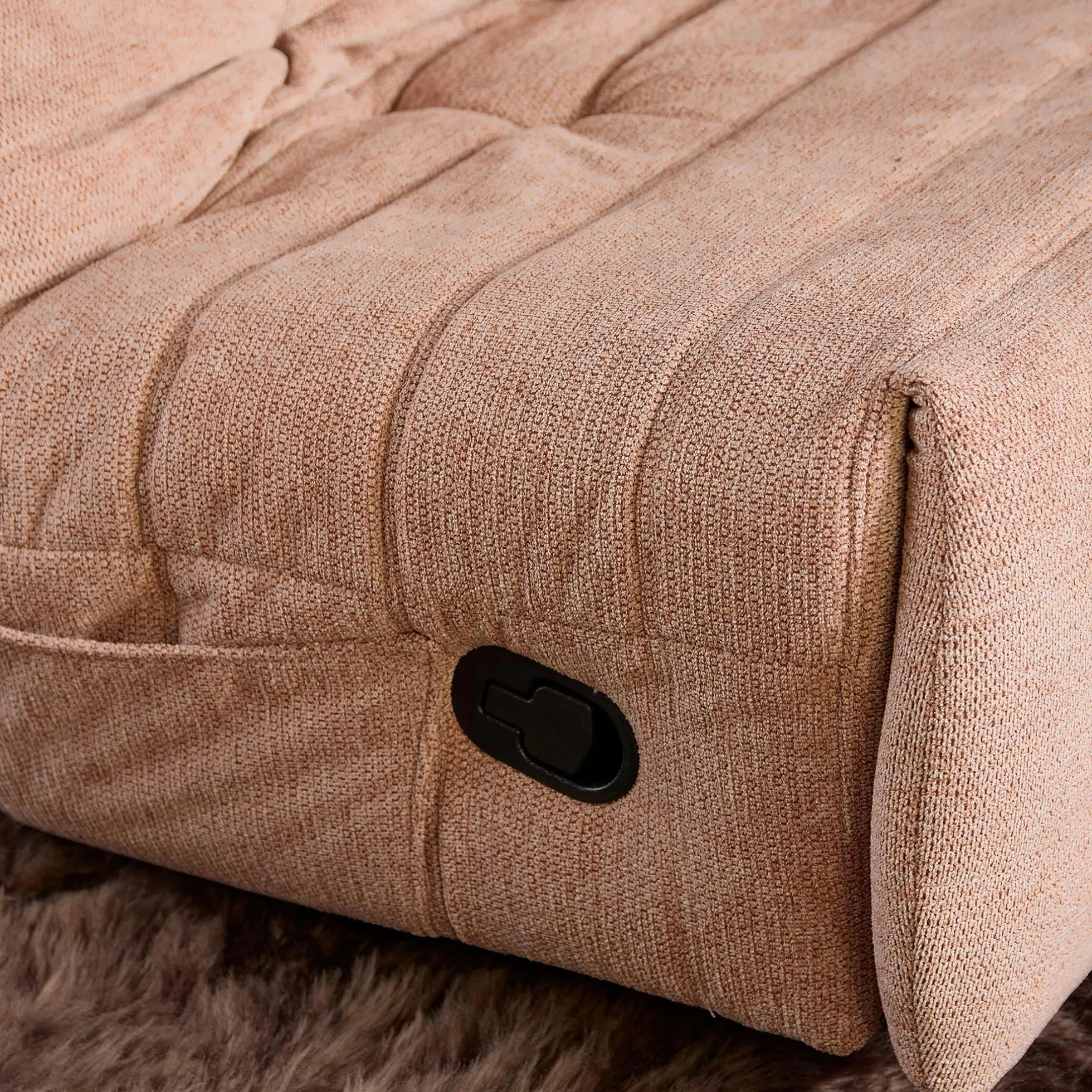 Fauteuil relax inclinable rose tissu plissé BELORA