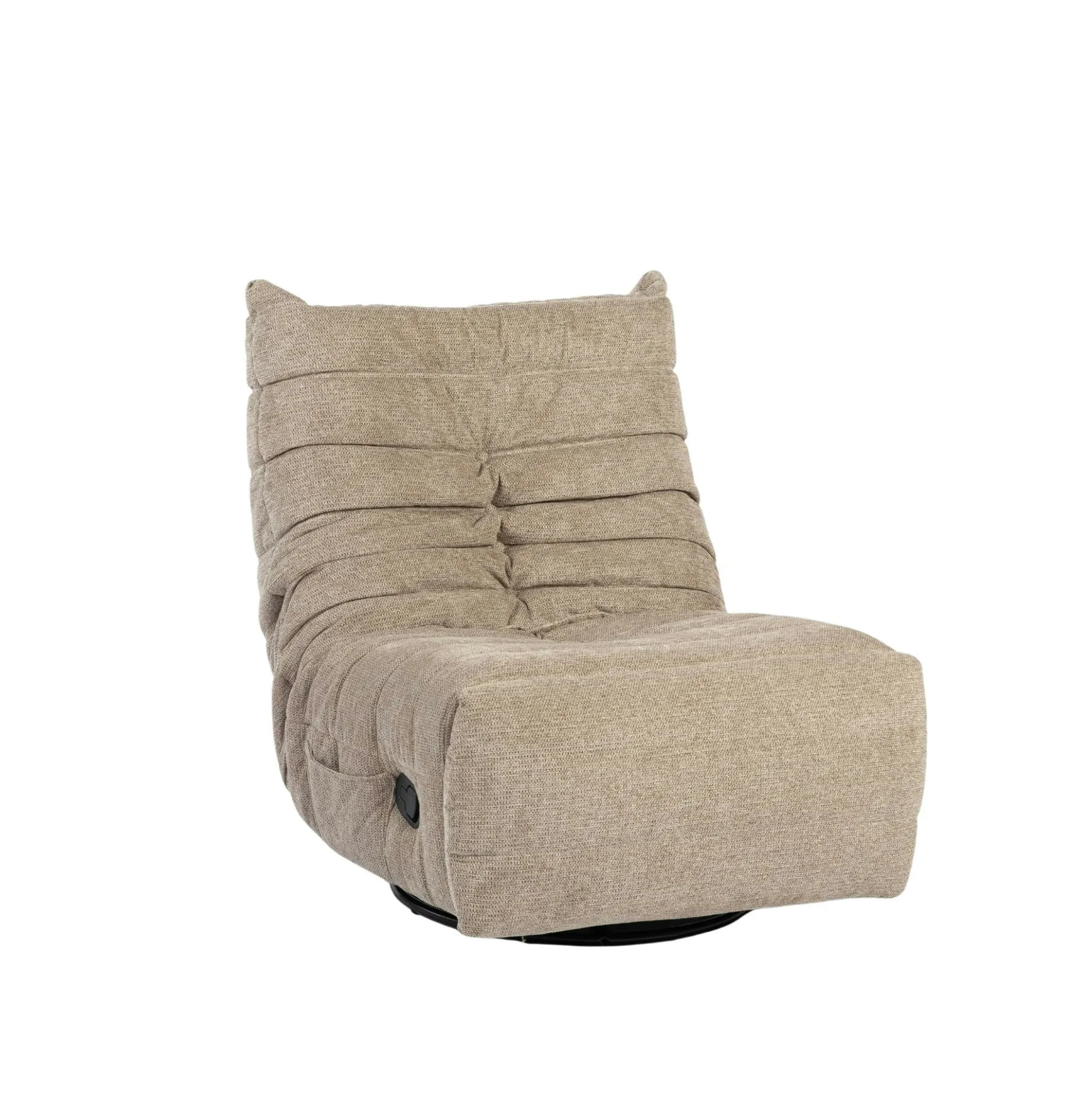 Fauteuil relax inclinable taupe tissu plissé BELORA