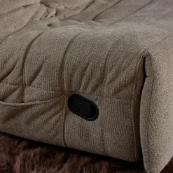 Fauteuil relax inclinable taupe tissu plissé BELORA