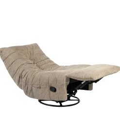 Fauteuil relax inclinable taupe tissu plissé BELORA
