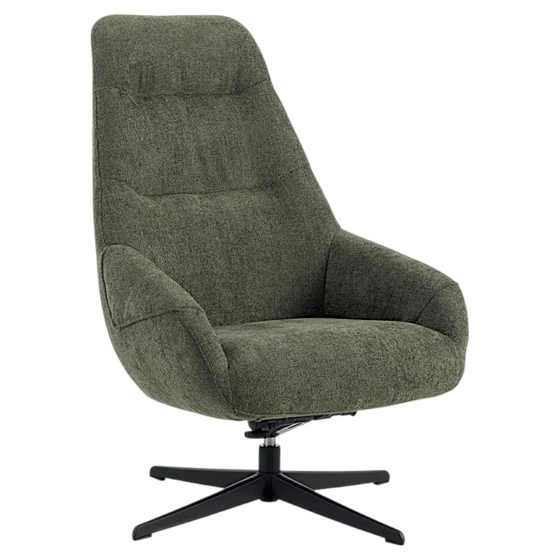 Fauteuil relax pivotant tissu vert kaki IENA