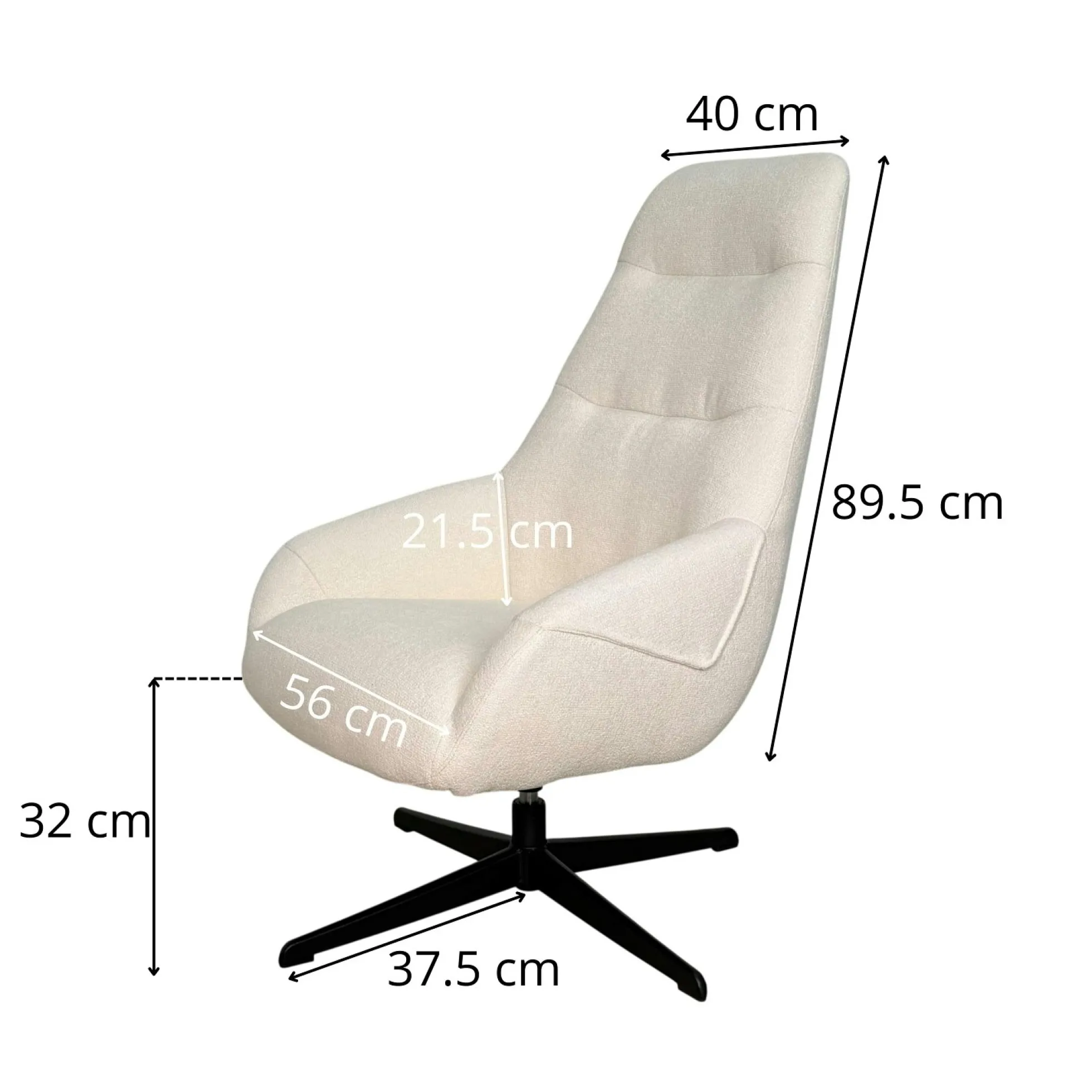 Fauteuil relax pivotant tissu écru IENA