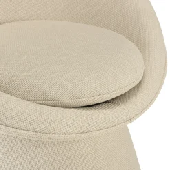 Fauteuil rembourré en tissu beige CASTILLE