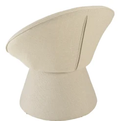 Fauteuil rembourré en tissu beige CASTILLE