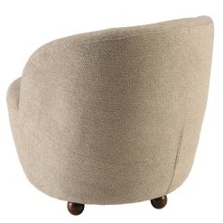 Fauteuil rembourré en tissu taupe CASTILLE