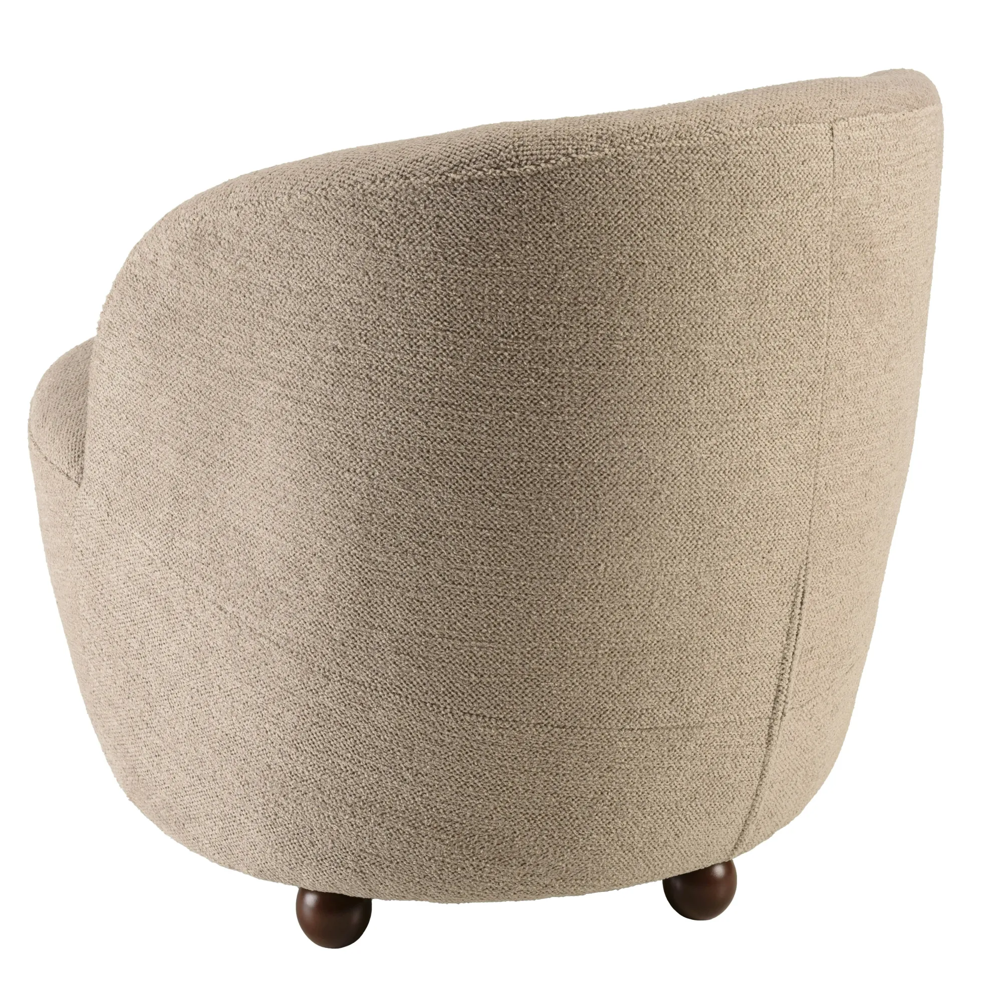 Fauteuil rembourré en tissu taupe CASTILLE