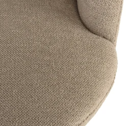 Fauteuil rembourré en tissu taupe CASTILLE