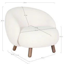 Fauteuil rond contemporain en peau de mouton synthétique BERLIN