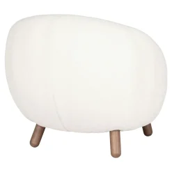 Fauteuil rond contemporain en peau de mouton synthétique BERLIN
