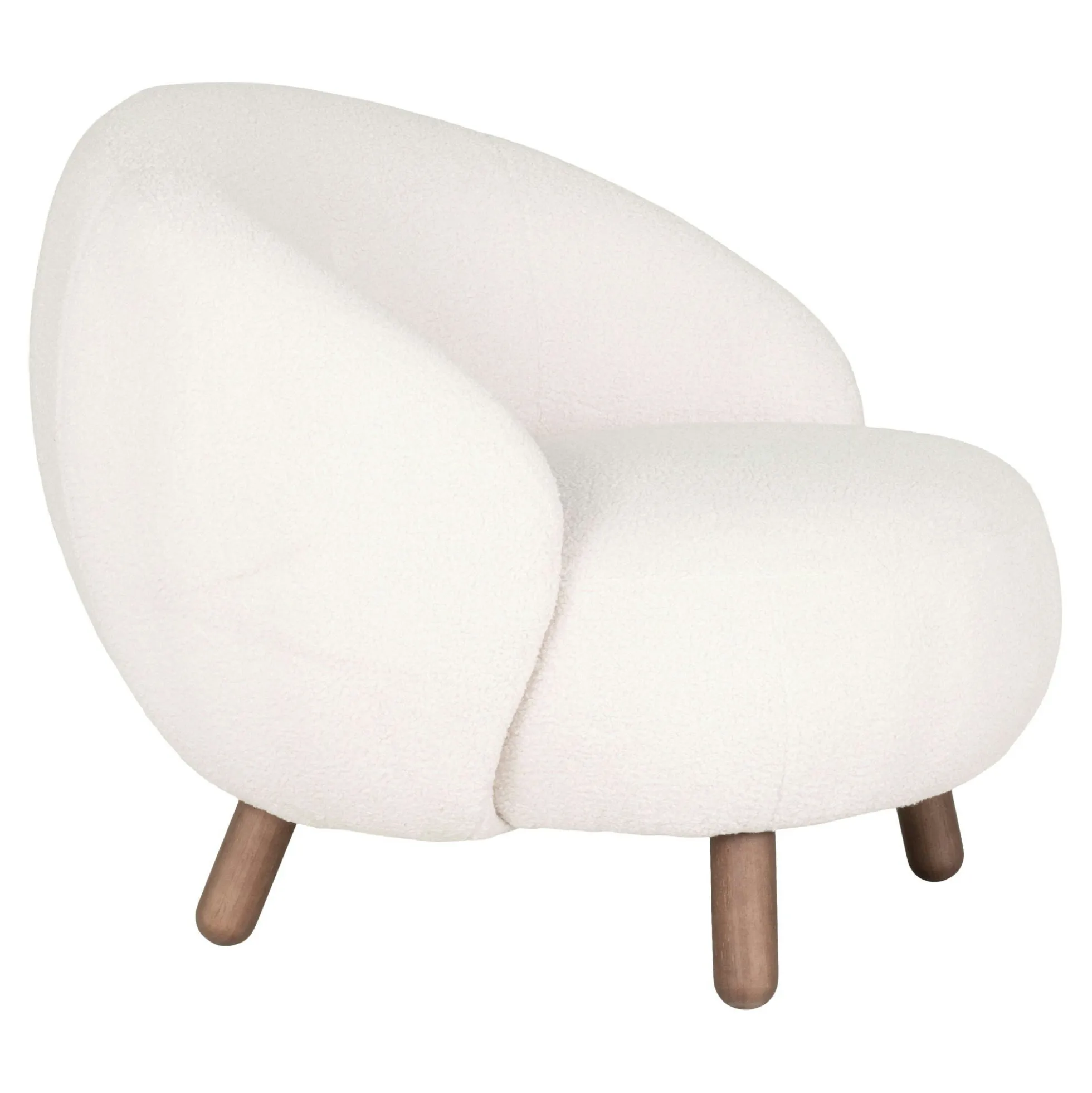 Fauteuil rond contemporain en peau de mouton synthétique BERLIN