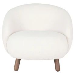 Fauteuil rond contemporain en peau de mouton synthétique BERLIN